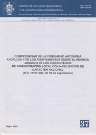 Competencias de la Comunidad Autónoma Andaluza y de los Ayuntamientos sobre el régimen jurídico de los funcionarios con habilitación nacional