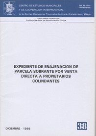 Expedientes de enajenación de parcela sobrante por venta directa a propietarios colindantes