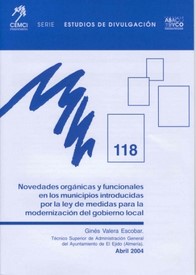 Novedades orgánicas y funcionales en los municipios introducidas por la Ley de Medidas para la Modernización del Gobierno Local