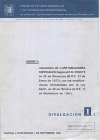 Imposición de contribuciones especiales