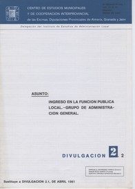 Ingreso en la función pública local. Grupo de Administración General