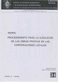 Procedimiento para la ejecución de las obras propias en las Corporaciones Locales